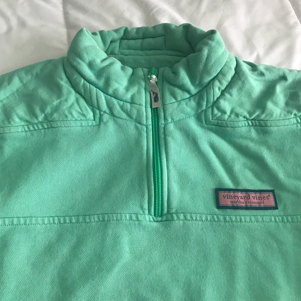 VINEYARD VINES Quarter Zip Mint Sweater (Size: XS)